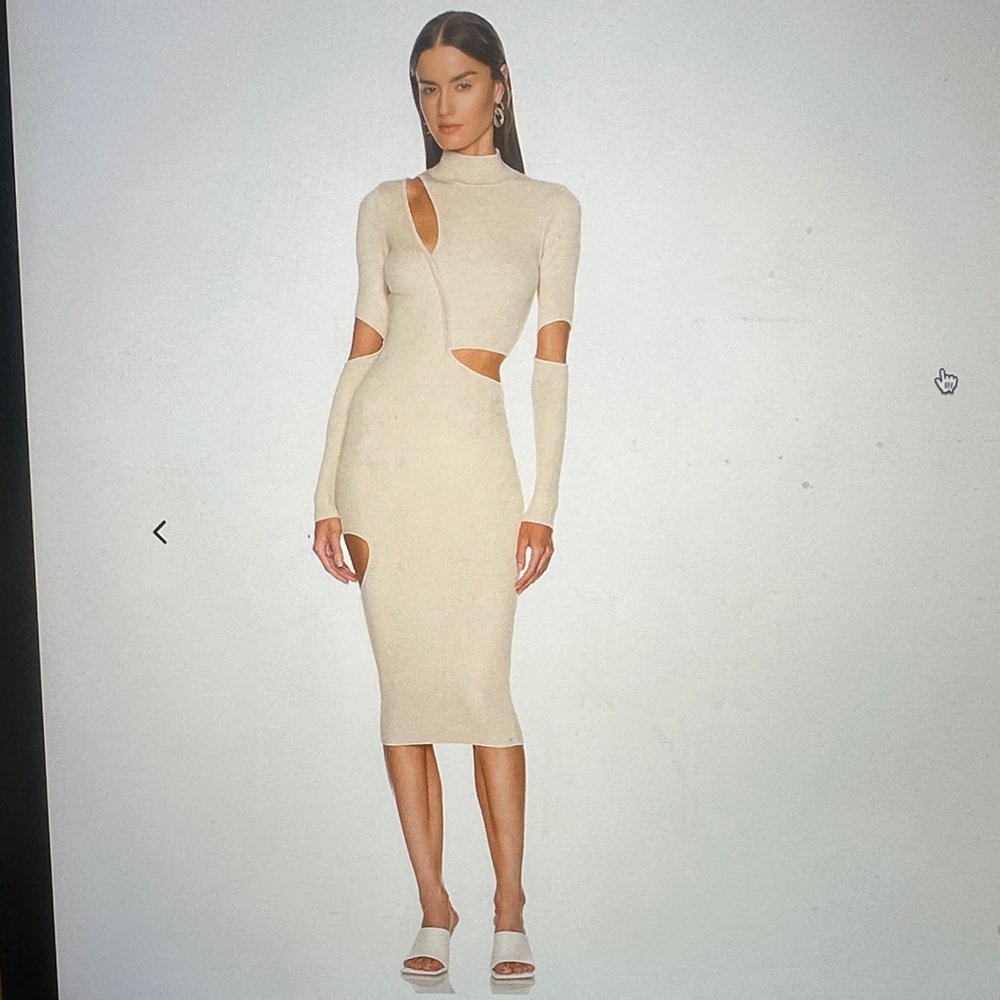 Elegant Cream Cut-Out Dress